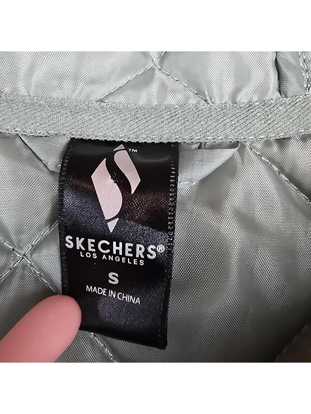 Skechers Mint Green Quilted Hooded Jacket Lightweight Zip Front Size Small - Picture 3 of 8
